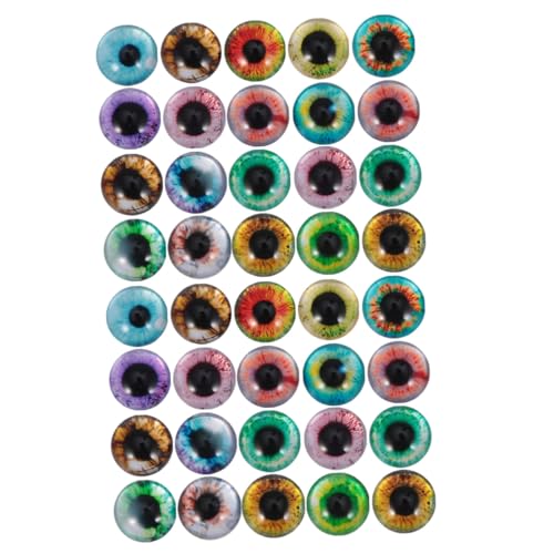 HIAKDOFT 50 Stück Glas Halbkugel Patches mit Augen Muster DIY Schmuck Zubehör Langlebige Glas Cabochons Vielseitig für Ohrringe und Bastelprojekte Gemischte Designs von HIAKDOFT