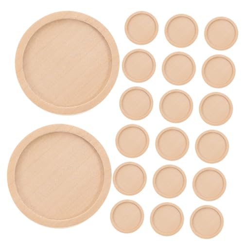 HIAKDOFT 50 Stück Holzanhänger tabletts Außendurchmesser Innendurchmesser Holzfassung für Schmuckherstellung DIY Resin Schlüsselanhänger Halsketten Zubehör von HIAKDOFT