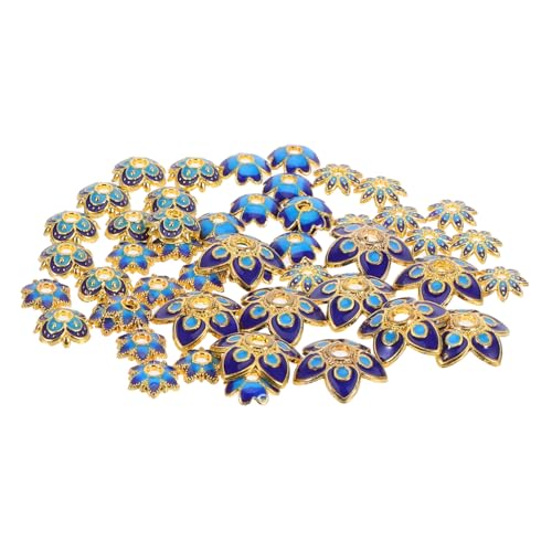 HIAKDOFT 50 Stück Metall Blüten Perlenkappen Leichte Metallperlen Spacer Caps mit Elegantem Blumen Design Einfache Montage Vielseitig für Diy Armbänder Halsketten Ohrringe und von HIAKDOFT