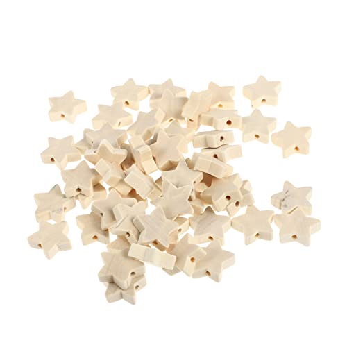 HIAKDOFT 50 Stück Natürliche Holzperlen Fünf Punkte Stern DIY Schmuckperlen für Armbandherstellung Bastelbedarf Kreative Holzsterne Zubehör HIAKDOFT 50 Stück Natürliche Holzperlen Fünf Punkte Stern DIY Schmuckperlen für Armbandherstellung Bastelbedarf Kreative Holzsterne Zubehör von HIAKDOFT