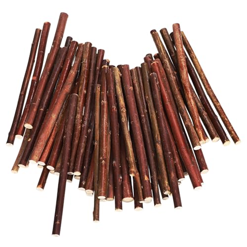 HIAKDOFT 50 Stück Natürliche Holzstäbe DIY Bastelzweige Rustikale Holzstäbe für Handwerk und Heimdekoration Sichere Glatte Oberfläche für Kreative Projekte von HIAKDOFT