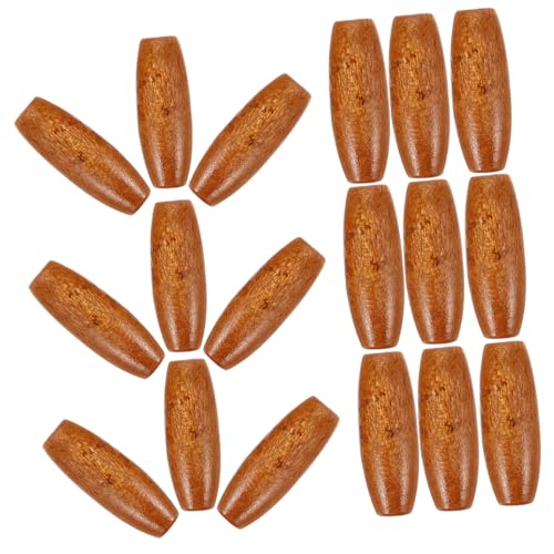 HIAKDOFT 50 Stück Oval Geformte Holzperlen Langlebige DIY Schmuckperlen aus Robustem Holz mit Bohrung für Basteln Armbänder Halsketten und Dekorationen von HIAKDOFT