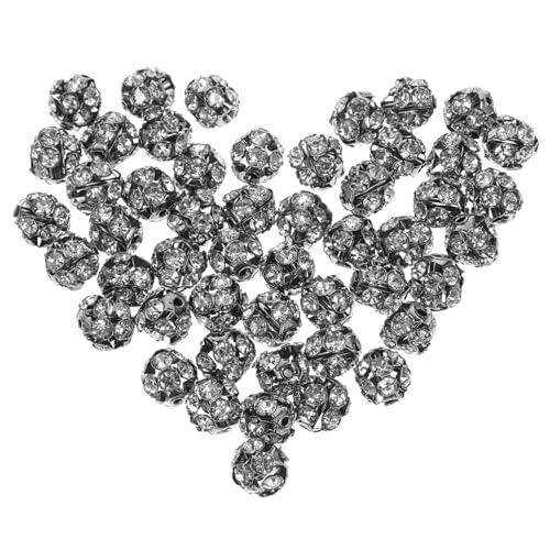 HIAKDOFT 50 Stück Schmuck Abstandshalter Perlen aus Legierung mit Strass Große Lochperlen für DIY Armbänder Leichte Bastelperlen zum Auffädeln und Schmuckherstellung von HIAKDOFT