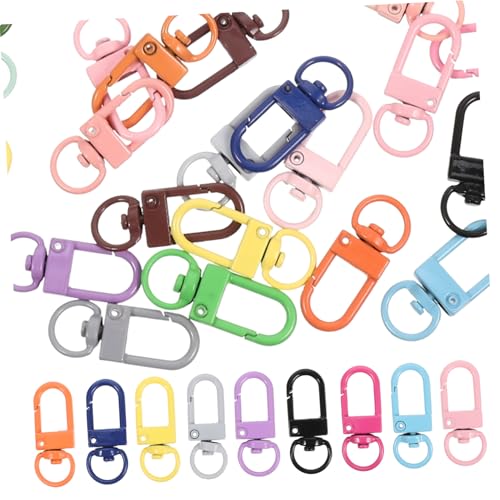 HIAKDOFT 50 Stück Teiliges Buntes Legierungs schlüsselanhänger Drehbarem Karabinerhaken Rostfrei Langlebig Vielseitig Verwendbar als Schlüsselband Taschenhaken und DIY schmuckzubehör von HIAKDOFT