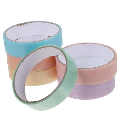 HIAKDOFT 6 Rollen DIY Klebeband Kugel Klebstoff Roller Dekompressionsspielzeug Bunte Haftbänder Multifunktional Tragbar Geschenk von HIAKDOFT