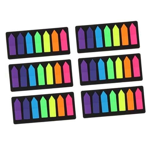 HIAKDOFT 6 Sätze Farbige Haftnotizen mit Fluoreszierenden Pfeilen Doppelseitig Selbstklebende Memo sticker Tragbare Index label sticker Leicht Ablösbar ohne Rückstände für Büro Schule und von HIAKDOFT