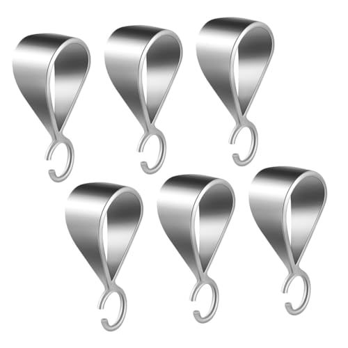 HIAKDOFT 6 Stück Anhänger Klemmbügel Weißgold Silber Schmuckverschluss für Halsketten Diy Schmuckherstellung Leichte Sichere Vielseitige Schmuckverbinder von HIAKDOFT