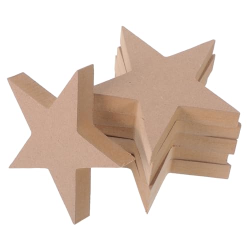 HIAKDOFT 6 Stück Blanko Holzsterne aus MDF zum Basteln Bemalbar DIY Dekoration für Weihnachten Hochzeit Party Wohnraumgestaltung von HIAKDOFT