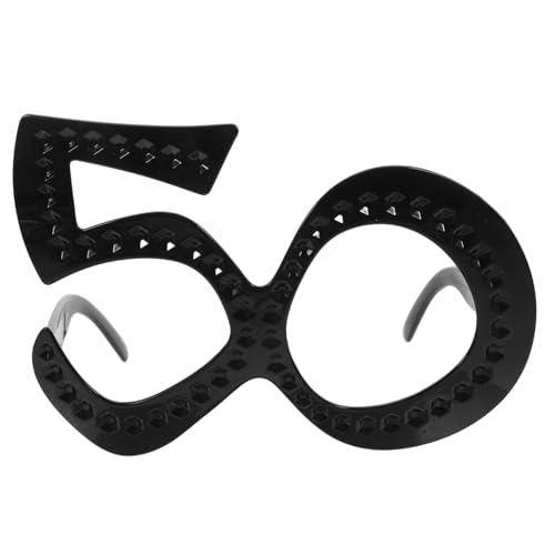 HIAKDOFT 6 Stück Brille zum 50. Geburtstag Party lustige geburtstagsbrille Geburtstags-Fotokabinenbrille Zubehör zum 50. Geburtstag alles gute zum geburtstag brille Plastik Schwarz von HIAKDOFT