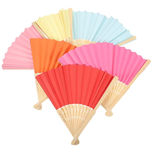 HIAKDOFT 6 Stück Faltbare Handfächer aus Papier Diy Fächer für Partys Kinderzimmer Deko und Kreative Projekte Bunte Tragbare Faltfächer für Hochzeiten und Besondere Anlässe von HIAKDOFT