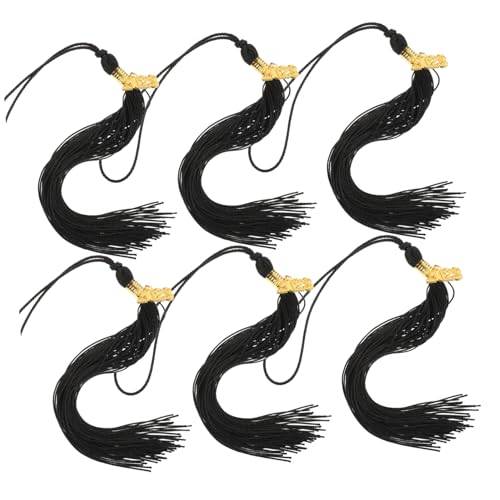 HIAKDOFT 6 Stück Graduation Cap Tassels mit Anhänger Langlebige Polyester Quasten für Doktorhut Abschlussdeko Kreative Jahreszahl Leicht und Einfach zu Befestigen für Abi und Bachelor von HIAKDOFT
