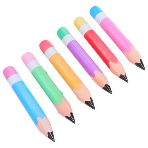 HIAKDOFT 6 Stück Große Aufblasbare Bleistiftballons Riesige Bleistift Dekoration für Rückkehr zur Schule PVC Luftballons für Klassenraum und Abschlussfeier Praktische Party Requisiten von HIAKDOFT