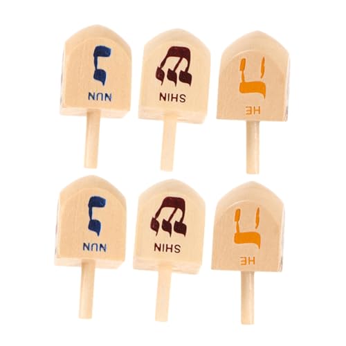 HIAKDOFT 6 Stück Kreisel Wohnkultur Mini Dreidels Dreidel-Spiel Spinning Top Toy Dreidel für Dreidles Chanukka-Dreidel hölzerne Spinning handgefertigtes Holz HIAKDOFT 6 Stück Kreisel Wohnkultur Mini Dreidels Dreidel-Spiel Spinning Top Toy Dreidel für Dreidles Chanukka-Dreidel hölzerne Spinning handgefertigtes Holz von HIAKDOFT