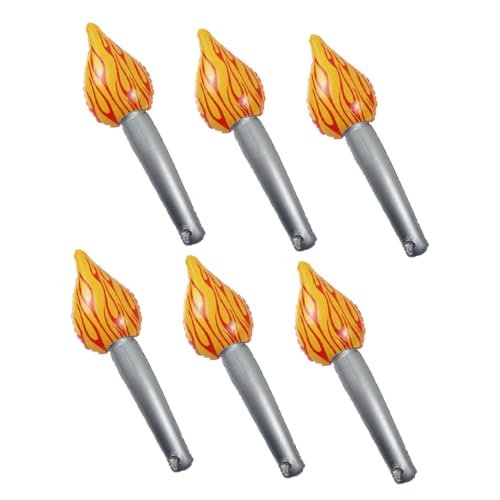 HIAKDOFT 6 Stück Teiliges Aufblasbares Fackelspielzeug aus Realistische Simulation Langlebig für Bühnenauftritt Sportfest Camping Party Zubehör HIAKDOFT 6 Stück Teiliges Aufblasbares Fackelspielzeug aus Realistische Simulation Langlebig für Bühnenauftritt Sportfest Camping Party Zubehör von HIAKDOFT