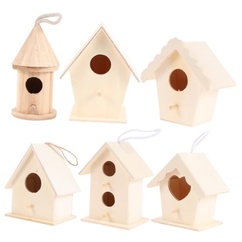 HIAKDOFT 6 Stück Teiliges DIY Holz Vogelhaus mit Dickem Seil Stabilem Stand Pädagogisches Bastelspielzeug für Bemalbar Vielseitige Desktop Dekoration für Zuhause und Büro HIAKDOFT 6 Stück Teiliges DIY Holz Vogelhaus mit Dickem Seil Stabilem Stand Pädagogisches Bastelspielzeug für Bemalbar Vielseitige Desktop Dekoration für Zuhause und Büro von HIAKDOFT