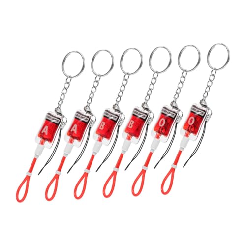 HIAKDOFT 6 Stück Teiliges Halloween Keychain Blutgruppen Anhänger Blutplasma Beutel Design Spukiger Schlüsselanhänger Partybeutel Zubehör Für Horror party und Alltag HIAKDOFT 6 Stück Teiliges Halloween Keychain Blutgruppen Anhänger Blutplasma Beutel Design Spukiger Schlüsselanhänger Partybeutel Zubehör Für Horror party und Alltag von HIAKDOFT