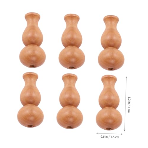HIAKDOFT 6 Stück Teiliges Kleine Kalebassen Holzanhänger aus Nachhaltigem Pflaumenholz für DIY Basteln Dekoration Leichte Handgefertigte Anhänger in Khaki für Wohn Gartendeko von HIAKDOFT
