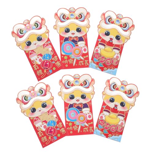 HIAKDOFT 6 Stück Teiliges Rote Umschläge Neujahr Cartoon Design Geldgeschenke mit Klappe für Traditionelle Chinesische Glücksgeldumschläge als Festliche Dekoration und Hochzeitsumschläge HIAKDOFT 6 Stück Teiliges Rote Umschläge Neujahr Cartoon Design Geldgeschenke mit Klappe für Traditionelle Chinesische Glücksgeldumschläge als Festliche Dekoration und Hochzeitsumschläge von HIAKDOFT