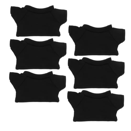 HIAKDOFT 6 Stück Teiliges Schwarzer Plüschbär T Shirts aus Baumwolle Klassische Formstabile Bärenkleidung für Ausgestopfte Tiere für DIY Bärenoutfits Vielseitig für Zuhause Büro Reise von HIAKDOFT