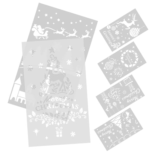 HIAKDOFT 6 Stück Teiliges Weihnachts Malschablonen aus Langlebigem Wiederverwendbar Vielseitig Einsetzbar für Wand Stoff und Holzmalerei für Spray und Acrylfarben Waschbar und HIAKDOFT 6 Stück Teiliges Weihnachts Malschablonen aus Langlebigem Wiederverwendbar Vielseitig Einsetzbar für Wand Stoff und Holzmalerei für Spray und Acrylfarben Waschbar und von HIAKDOFT
