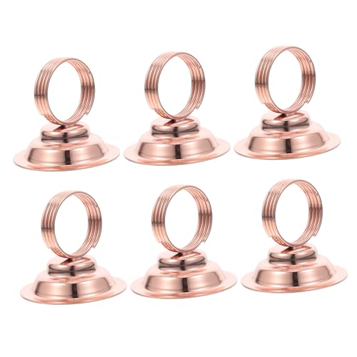 HIAKDOFT 6 Stück Tischkartenhalter aus Robustem Metall Platzsparendes Design Elegant Minimalistischer Stil für Hochzeiten Restaurants Menüs Memo und Fotohalter Rosegoldfarben von HIAKDOFT
