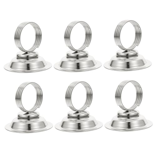 HIAKDOFT 6 Stück Tischkartenhalter mit Staffelei Stil Kompakter Eleganter Speisekarten und Rezeptkartenhalter für Hochzeiten Restaurants Bankette Nickelbeschichteter Platzkartenhalter von HIAKDOFT