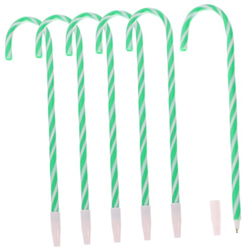 HIAKDOFT 6 Stück Weihnachtszuckerstangen Kugelschreiber für Schüler Flüssige Tinte Komfortabler Griff Kunststoff Bunte Schreibstifte als Festliches für Studenten von HIAKDOFT