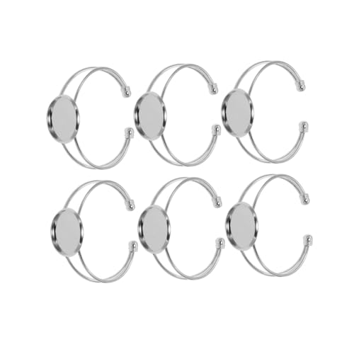 HIAKDOFT 6 Stück Y Förmige Armband Basis aus Kupfer Silberfarbene DIY Schmuckzubehör für Armband Selber Machen Langlebig und Rostfrei Geeignet für Resin und Foto Schmuckgestaltung von HIAKDOFT