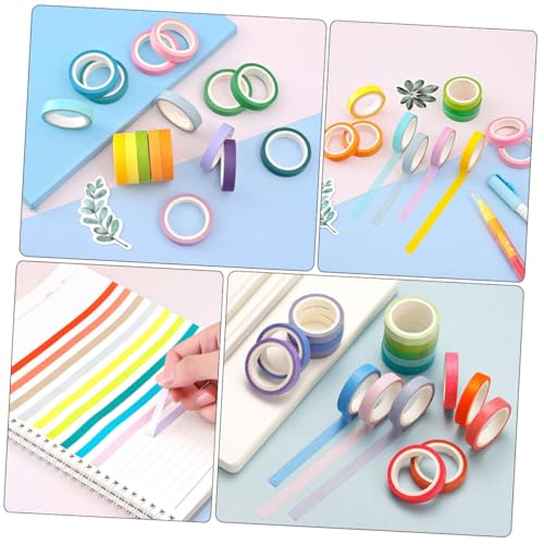 HIAKDOFT 60 Rollen Farbiges Washi Tape Selbstklebendes Dekoratives Klebeband für DIY Scrapbooking Journale Geschenkverpackungen Vielseitig Einsetzbar Leicht Klebend Bunte Basisfarben von HIAKDOFT