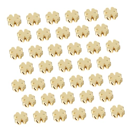 HIAKDOFT 60 Stück Goldfarbene DIY Schmuckperlen aus Langlebige Abstandsperlen für Armbänder Halsketten Basteln Goldfarbener Kleeblatt Stil zum Auffädeln und Dekorieren HIAKDOFT 60 Stück Goldfarbene DIY Schmuckperlen aus Langlebige Abstandsperlen für Armbänder Halsketten Basteln Goldfarbener Kleeblatt Stil zum Auffädeln und Dekorieren von HIAKDOFT