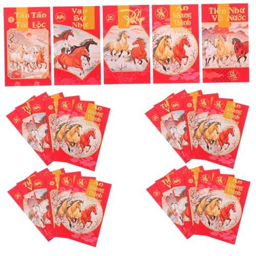 HIAKDOFT 60 Stück Rote Umschläge Für Das Frühjahrsfest Des Des Pferdes Traditionelle Chinesische Rote Umschläge Hong Bao Vietnamesischer Roter Umschlag Bao Li Xi Dunkelgrau Papier von HIAKDOFT