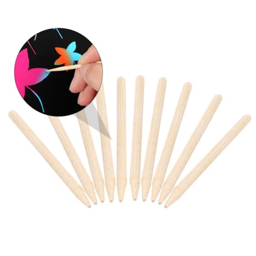 HIAKDOFT 60 Stück Teiliges Bambus Kratzer für Scratch Painting Professionelle Stylus Sticks aus Glattem Langlebigem Material für DIY Kunstprojekte Kinderkreation und Fantasievolles Basteln von HIAKDOFT