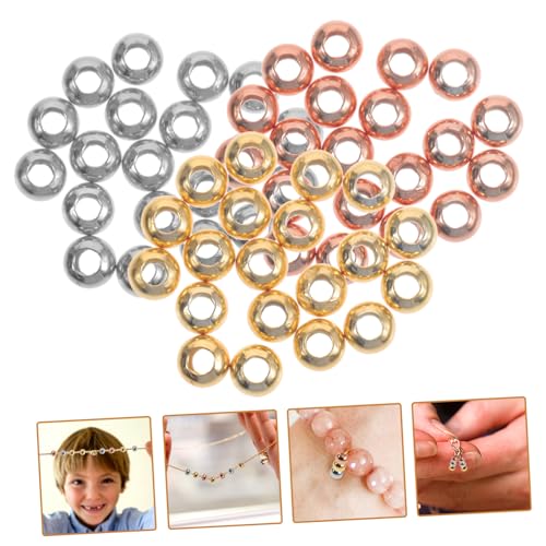 HIAKDOFT 60 Stück Teiliges DIY Schmuck Spacer Perlen Runde Lose Perlen in Weißgold Gold und Roségold für Armbänder Halsketten Bastelzubehör Handgefertigte Schmuckherstellung HIAKDOFT 60 Stück Teiliges DIY Schmuck Spacer Perlen Runde Lose Perlen in Weißgold Gold und Roségold für Armbänder Halsketten Bastelzubehör Handgefertigte Schmuckherstellung von HIAKDOFT