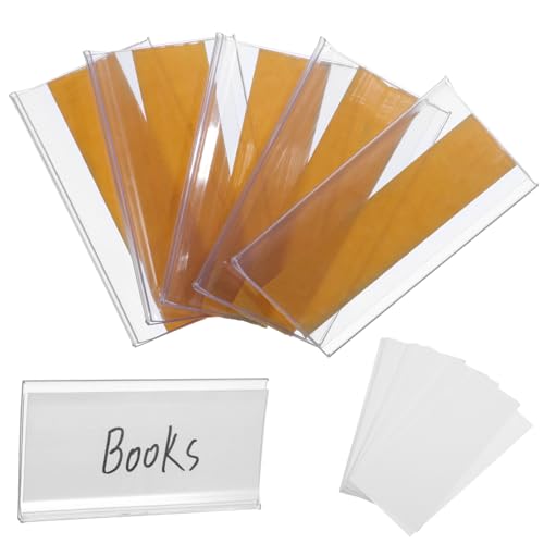 HIAKDOFT 60 Stück Teiliges Transparente Klebeetiketten mit Weißen Papierkarten Kompakte Selbstklebende Etikettenhalter für Drahtregale Schubladenbeschriftung Vielseitig für Büro und HIAKDOFT 60 Stück Teiliges Transparente Klebeetiketten mit Weißen Papierkarten Kompakte Selbstklebende Etikettenhalter für Drahtregale Schubladenbeschriftung Vielseitig für Büro und von HIAKDOFT