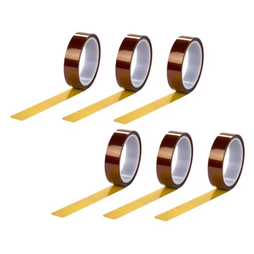 HIAKDOFT 6Rollen Wärmeübertragungsband für Sublimation Hitzebeständiges Klebeband für Elektronikdruckmaskierung für Schweißarbeiten Pulverbeschichtung von HIAKDOFT
