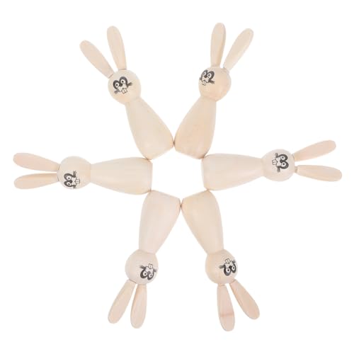 HIAKDOFT 6pcs Ostern Holz Kaninchenkleiderpuppen Unbemalt Für DIY Craft Nature Wood Bunny Figuren Für Heim- Und Partydekorationen HIAKDOFT 6pcs Ostern Holz Kaninchenkleiderpuppen Unbemalt Für DIY Craft Nature Wood Bunny Figuren Für Heim- Und Partydekorationen von HIAKDOFT