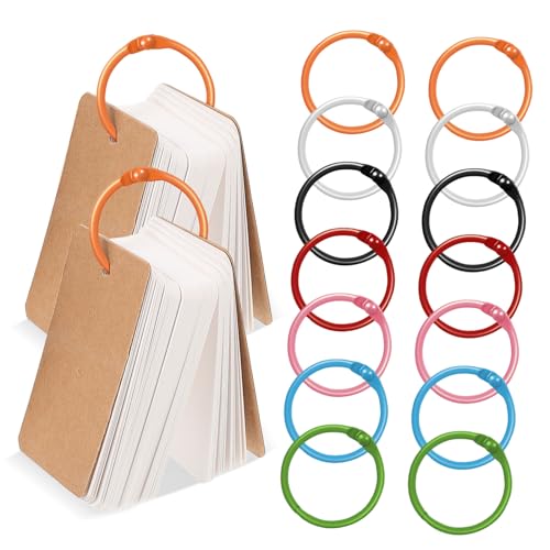 HIAKDOFT 70 Teiliges Buntes Metall Buchbinderinge Kleine Leichte Schlüsselringe mit Einfachem Verschluss Vielseitig für Notizbücher Karteikarten Scrapbooking Langlebig und Farbintensiv von HIAKDOFT