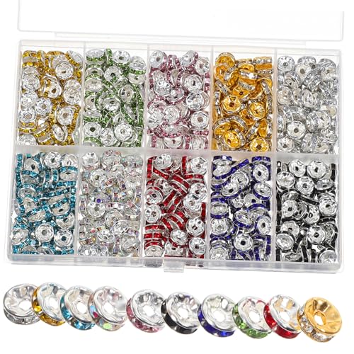 HIAKDOFT 700 Stück Teiliges Set Bunte Strass Rondelle Abstandsperlen Flache Runde Schmuckperlen für DIY Schmuckherstellung Langlebig Elektrobeschichtet Vielseitig Einsetzbar für Armbänder HIAKDOFT 700 Stück Teiliges Set Bunte Strass Rondelle Abstandsperlen Flache Runde Schmuckperlen für DIY Schmuckherstellung Langlebig Elektrobeschichtet Vielseitig Einsetzbar für Armbänder von HIAKDOFT