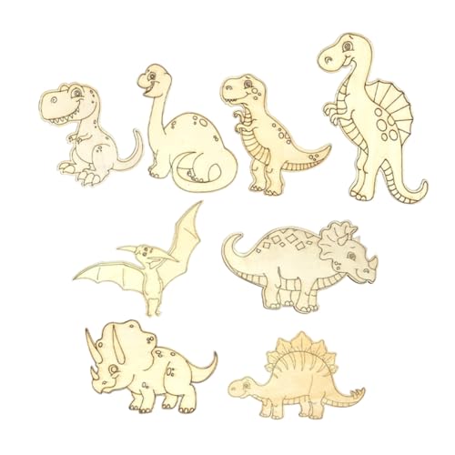 HIAKDOFT 8 Stück Teiliges Dinosaurier Holz Bastelset Unfertige Holzfiguren zum Bemalen DIY Handwerksmaterial für Kreative Dekoration und Personalisierte Geschenke HIAKDOFT 8 Stück Teiliges Dinosaurier Holz Bastelset Unfertige Holzfiguren zum Bemalen DIY Handwerksmaterial für Kreative Dekoration und Personalisierte Geschenke von HIAKDOFT