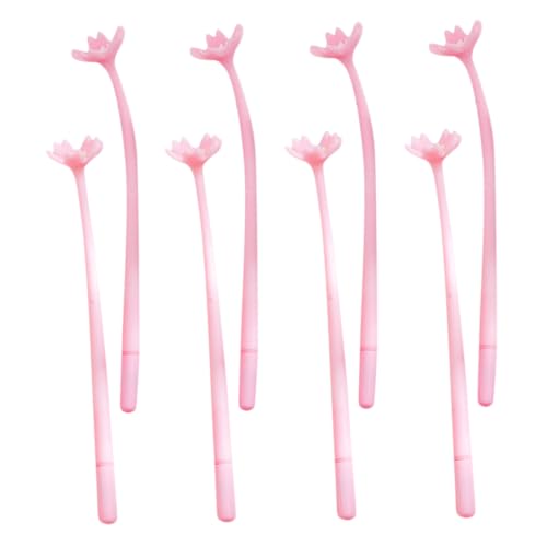 HIAKDOFT 8 Stück Teiliges Kawaii Gelstifte mit Kirschblüten Motiv Einzigartige Kugelschreiber mit Sanfter Gel Tinte Ergonomisches Design für Schreiben Journaling Hochzeit und Bürogebrauch von HIAKDOFT