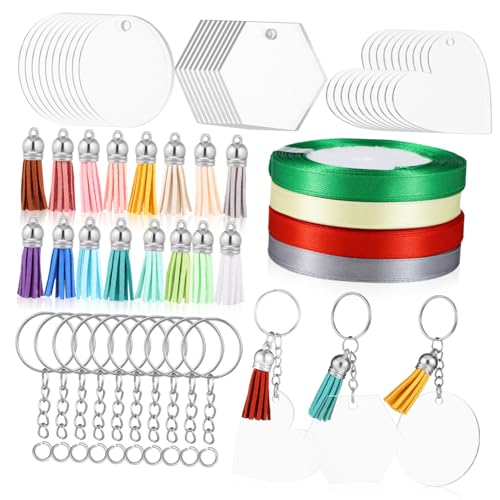 HIAKDOFT Acryl Schlüsselanhänger mit Klaren Herz rohlingen Bunten Quasten Biegeringen und Ketten DIY Schlüsselring Zubehör für Originelles Basteln und Personalisierte Zufällige Farbe HIAKDOFT Acryl Schlüsselanhänger mit Klaren Herz rohlingen Bunten Quasten Biegeringen und Ketten DIY Schlüsselring Zubehör für Originelles Basteln und Personalisierte Zufällige Farbe von HIAKDOFT