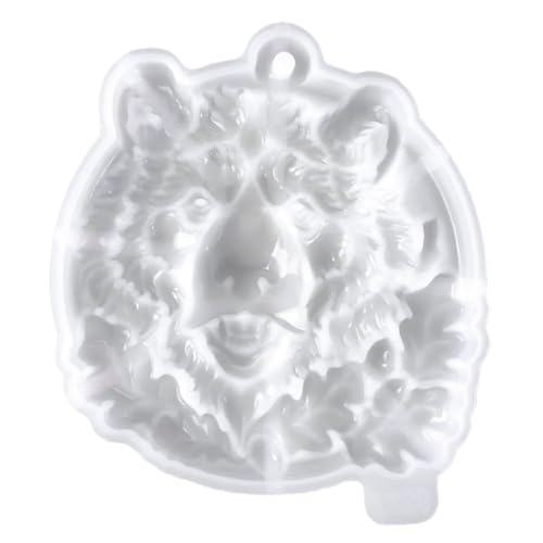 HIAKDOFT Bear Kopf Schlüsselanhänger Silikonform Wiederverwendbar Flexible Tierform DIY Epoxidharz Gießform für Schmuck Anhänger Dekoration von HIAKDOFT