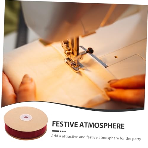 HIAKDOFT Breites Einseitiges Samtband in Weinrot Weiches und Bastelband Flocking Ribbon für DIY Kleidung Haaraccessoires Schleifen und Partydekorationen von HIAKDOFT