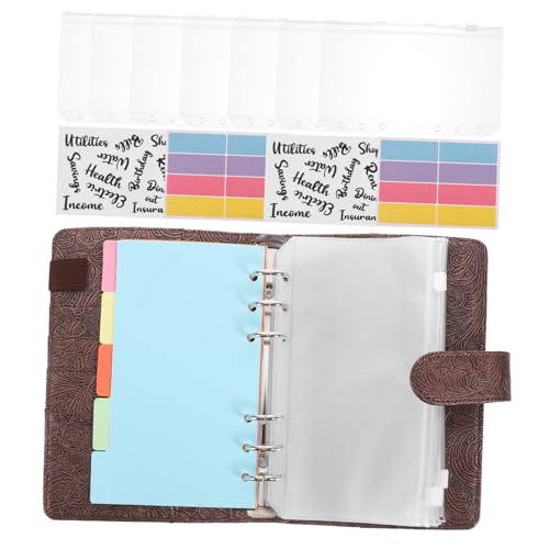 HIAKDOFT Budget Binder mit Pu leder Tragbarer Haushaltsbuch Organizer mit Einstecktasche und Trennblätter Nachfüllbares Ringbuch für Familie Freunde Studenten Praktisches Sparbuch Zubehör von HIAKDOFT