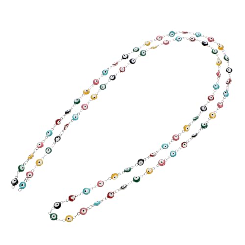 HIAKDOFT Bunte Glasperlenkette mit Bösem Auge Charms DIY Schmuckkette für Armbänder Halsketten Trauzeugin Halloween Zubehör von HIAKDOFT