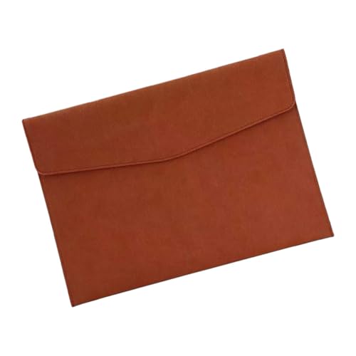 HIAKDOFT Business Aktenmappe aus PU Leder Große Kapazität Wasserabweisend Strapazierfähig Dokumentenmappe Organizer für Büro und Geschäft Braun von HIAKDOFT