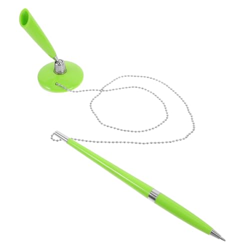 HIAKDOFT Business Signature Pen mit Kette Fester Steh Design Kugelschreiber für Büro und Hotel Robuster Komprimierbarer Schreibstift Glattes Schreiben Langlebig und Bruchfest Grüner von HIAKDOFT