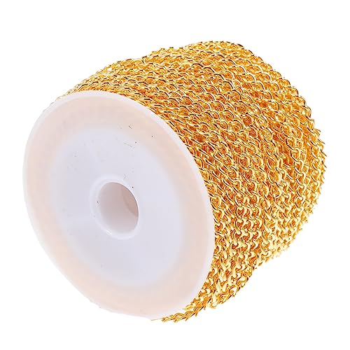 HIAKDOFT DIY Oval Geschweißte Eisenkette Goldfarben für Schmuckherstellung DIY Taschenkette Halskette Armband Anhänger Zubehör Robust Langlebig HIAKDOFT DIY Oval Geschweißte Eisenkette Goldfarben für Schmuckherstellung DIY Taschenkette Halskette Armband Anhänger Zubehör Robust Langlebig von HIAKDOFT