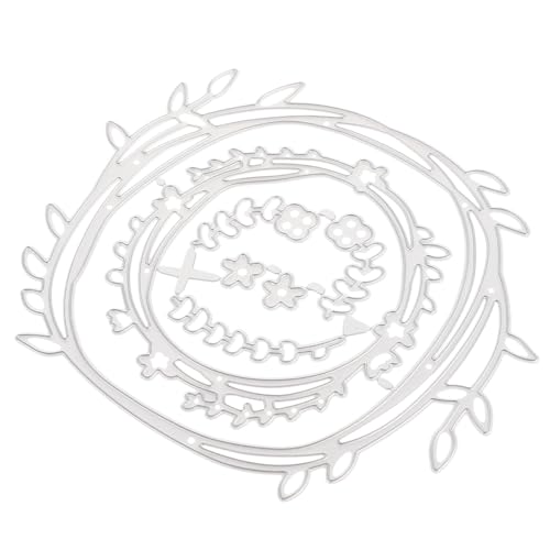 HIAKDOFT DIY Stanzformen Kranzmotiv aus Langlebigem Karbonstahl Robustes Schneidewerkzeug für Papierbasteln Scrapbooking Einladungskarten DIY Prägeschablone Kreativität von HIAKDOFT