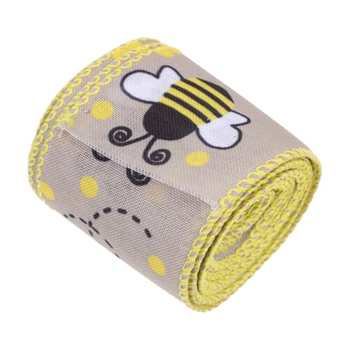 HIAKDOFT Dekoratives Bienenmuster Dekoband Breit Glänzendes Geschenkband zum Basteln Verpacken und Haarschmuck Leicht Zuschneidbar für DIY feierdekorationen HIAKDOFT Dekoratives Bienenmuster Dekoband Breit Glänzendes Geschenkband zum Basteln Verpacken und Haarschmuck Leicht Zuschneidbar für DIY feierdekorationen von HIAKDOFT